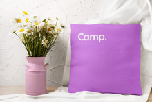 Purple Summer Camp Throw Pillow Cover for Bunk Gift, Visiting Day, Girl's Room Decor or Camper's gift.