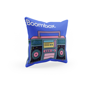 Blue Pop Art Boombox Design Thrw Pillow Cover 