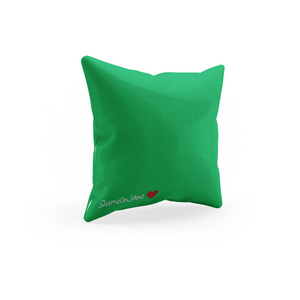Green Summer Camp Throw Pillow Cover for Bunk Gift, Visiting Day, Girl's Room Decor or Camper&#39;s gift.