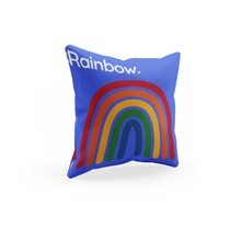 square blue rainbow throw pillow cover 