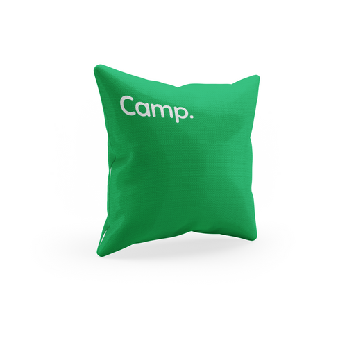 Green Camp Throw Pillow Cover 