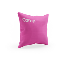 Pink Summer Camp Throw Pillow Cover for Bunk Gift, Visiting Day, Girl's Room Decor or Camper&#39;s gift.