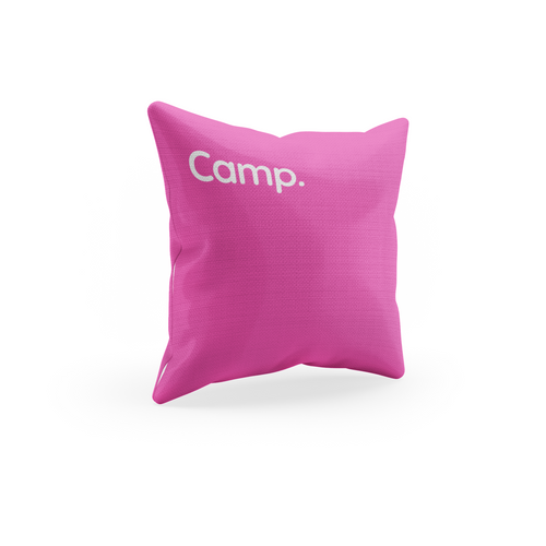 Pink Summer Camp Throw Pillow Cover for Bunk Gift, Visiting Day, Girl's Room Decor or Camper's gift.
