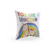 Unicorn Rainbow Pillow Throw Decorative Pillow Cover for Girl's Room, Playroom or Girl's Bedroom