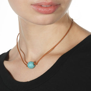 Turquoise and string necklace 