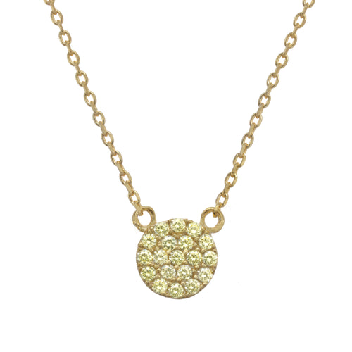Gold yellow pave necklace 