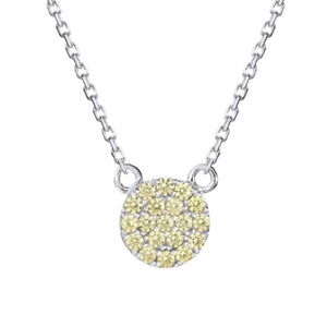 Sterling silver yellow pave necklace 