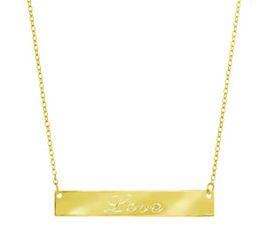 Gold Love Bar Necklace