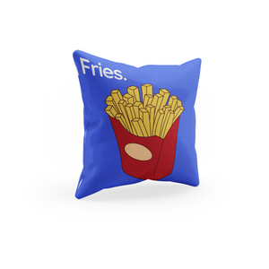 Throw Pillow Cover With Blue Pop Art Fries Design For Playroom Decor or Girls Room Decor