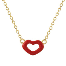 June Red Enamel Heart Necklace