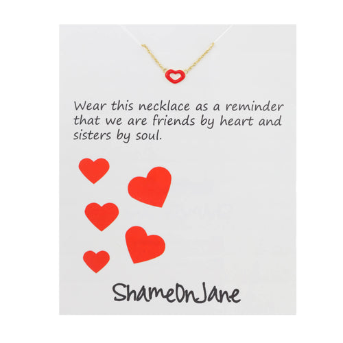 June Red Enamel Heart Necklace