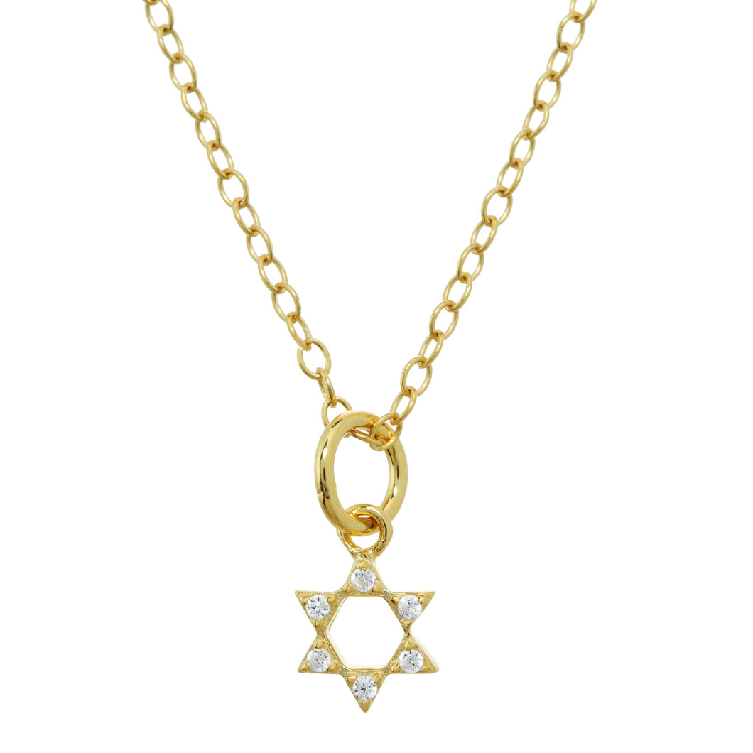 Gold star of david necklace 