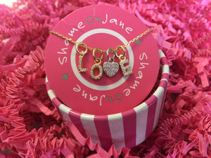 gold-plated initial charms 