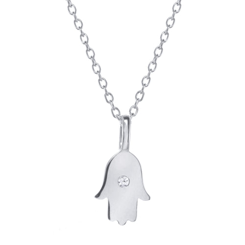 Sterling Silver Hamsa Necklace 