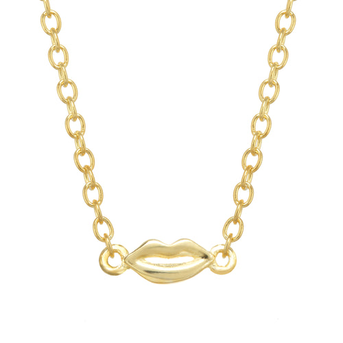 Gold lips necklace 