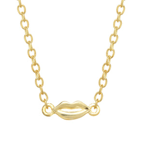 Gold lips necklace 