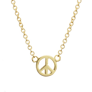gold peace sign necklace 