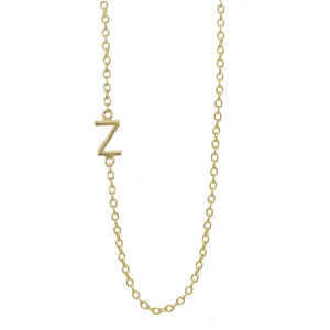gold letter sideways necklace 