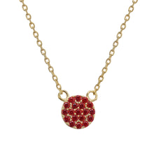 red sterling silver pave necklace 