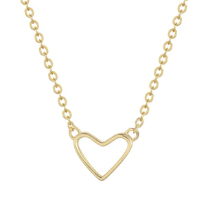 Gold Open Heart Necklace 