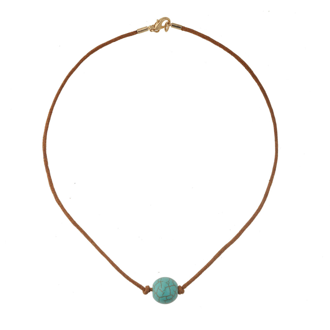 String and turquoise necklace 